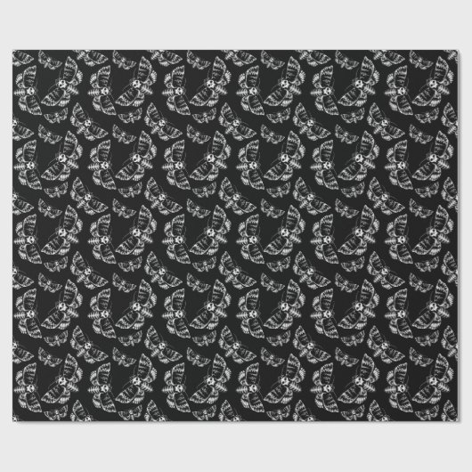 Zwart en grijs doden hoofd Hawk Moth schedel gotis Cadeaupapier (Vlak)