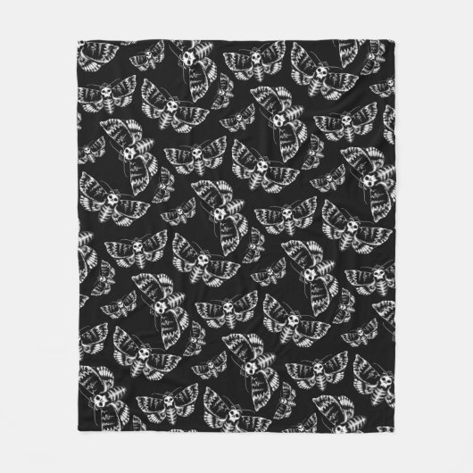Zwart en grijs doden hoofd Hawk Moth schedel gotis Fleece Deken (Voorkant)