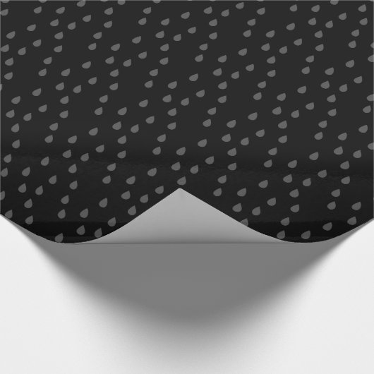 Zwart en grijs eenvoudig modern Raindrops-patroon  Cadeaupapier (Hoek)