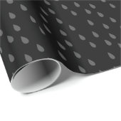 Zwart en grijs eenvoudig modern Raindrops-patroon Cadeaupapier (Rol Hoek)