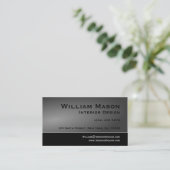 Zwart en grijs eenvoudig ontwerp Visitekaartje (Staand voorkant)