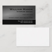 Zwart en grijs eenvoudig ontwerp Visitekaartje (Voorkant / Achterkant)