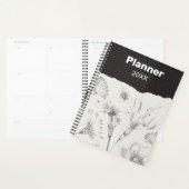 Zwart en Grijs Elegante Bloemen Planner (Display)