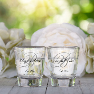 Zwart en grijs fantasie schrift gemerkt shot glas