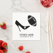 Zwart en Grijs Football Aangepaste Bruiloft Servet (Insitu)