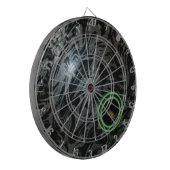 Zwart en grijs gazon kom, dartboard met darts dartbord (Voorkant Links)