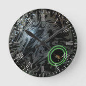 Zwart en grijs gazon kom, wandklok (Voorkant)