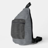 ZWART EN GRIJS GEBORSTELD METAAL LOOK TEXTUUR SLING BAG (Rechterhoek)