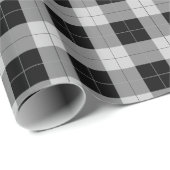 Zwart en grijs gecheckte picknick-stijl geplakt cadeaupapier (Rol Hoek)