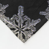 Zwart en grijs Gedekt in Prayer Crystal Snowflake Fleece Deken (Hoek)
