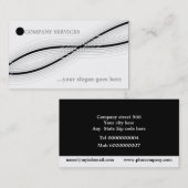 Zwart en grijs gekromde lijnen en cirkel visitekaartje (Voorkant / Achterkant)