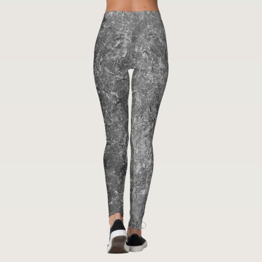 Zwart en grijs gemarmerde All-Over-Print Leggings (Achterkant)