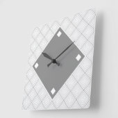 Zwart en grijs geometrisch ontwerp vierkante klok (Hoek)
