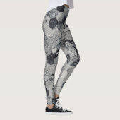 Zwart en grijs geometrische vormen leggings (Rechts)