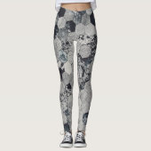 Zwart en grijs geometrische vormen leggings (Voorkant)