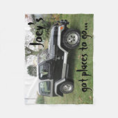 Zwart en grijs Gepersonaliseerd Jeep Blanket perso Fleece Deken (Voorkant)