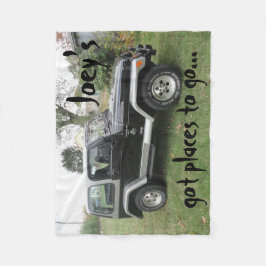 Zwart en grijs Gepersonaliseerd Jeep Blanket perso Fleece Deken