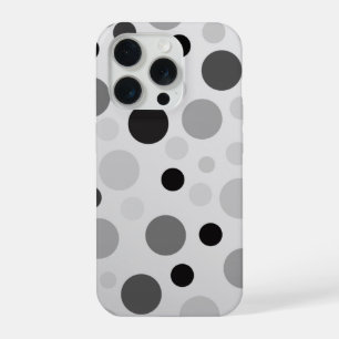Zwart en grijs gepolkte stippen, iPhone 15 pro case