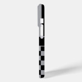 Zwart en grijs geruit gestreept gepersonaliseerd Case-Mate iPhone case (Achterkant / Links)