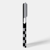 Zwart en grijs geruit gestreept gepersonaliseerd Case-Mate iPhone case (Achterkant / Rechts)