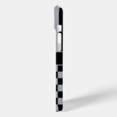 Zwart en grijs geruit gestreept gepersonaliseerd Case-Mate iPhone case (Achterkant / Links)