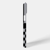 Zwart en grijs geruit gestreept gepersonaliseerd Case-Mate iPhone case (Achterkant / Rechts)