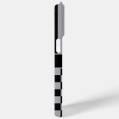 Zwart en grijs geruit gestreept gepersonaliseerd Case-Mate iPhone case (Achterkant / Rechts)