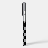 Zwart en grijs geruit gestreept gepersonaliseerd Case-Mate iPhone case (Achterkant / Links)