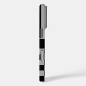 Zwart en grijs geruit gestreept gepersonaliseerd Case-Mate iPhone case (Achterkant / Rechts)