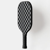 Zwart en grijs geruit print pickleball paddle (Links)