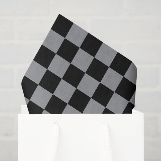 Zwart en grijs geruit print tissuepapier (Cadeauzakje)