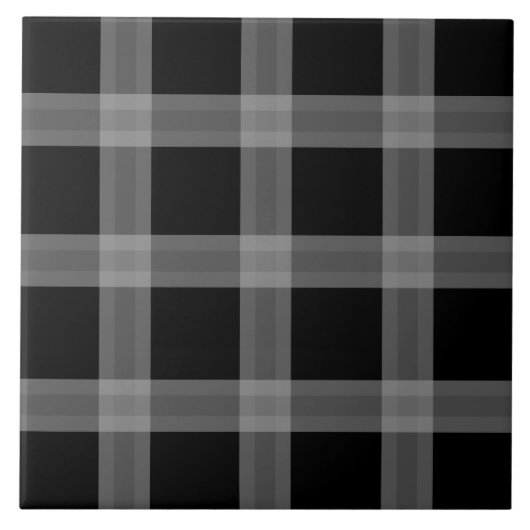 Zwart en grijs geruite patroonkeramische Tegel Tegeltje (Voorkant)