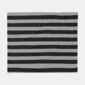 Zwart en grijs gestreept fleece deken (Voorkant (Horizontaal))