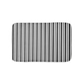 Zwart en grijs gestreepte veerkleuren badmat (Voorkant)