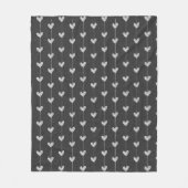 Zwart en grijs glitter Hearts Patroon Fleece Deken (Voorkant)