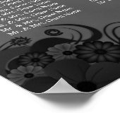 Zwart en Grijs Gothic Bruiloft 12 Tafel Zitgrafiek Poster (Hoek)