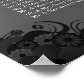 Zwart en Grijs Gothic Bruiloft 8 Tafels Zitgrafiek Poster (Hoek)