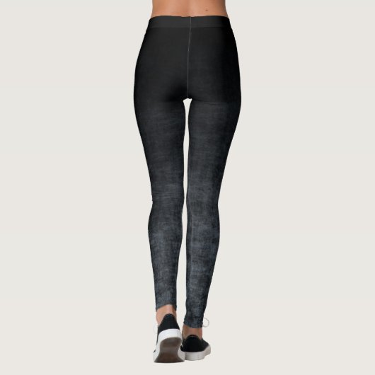 Zwart en grijs Grunge Ombre Textuur Leggings (Achterkant)