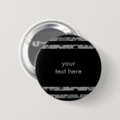 Zwart en grijs grungy gestreept ronde button 5,7 cm (Voorkant /achterkant)