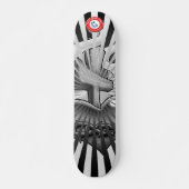 Zwart en grijs heilig hart skateboard (Voorkant)