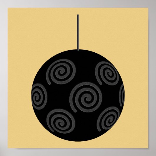 Zwart en grijs kerstgebak op goud. poster (Voorkant)