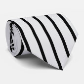 Zwart en grijs Kleur Verticale Dunne Strepen Stropdas (Opgerold)