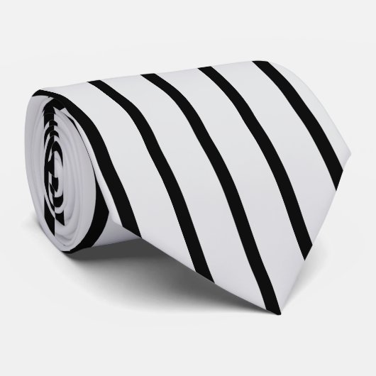 Zwart en grijs Kleur Verticale Dunne Strepen Stropdas (Opgerold)