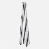 Zwart en grijs Kleur Verticale Dunne Strepen Stropdas (Achterkant)