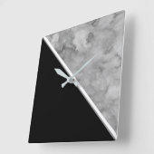 Zwart en grijs kleurenblok vierkante klok (Hoek)