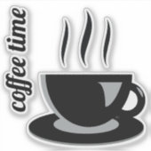 Zwart en grijs koffie mok en citaat vinyl stickers (Voorkant)