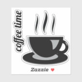 Zwart en grijs koffie mok en citaat vinyl stickers (Vel)