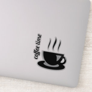 Zwart en grijs koffie mok en citaat vinyl stickers