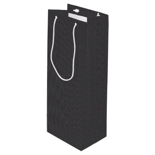 Zwart en grijs koolstofvezelpolymeer wijn cadeautas (Voorkant Gekanteld)