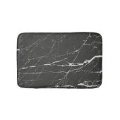 Zwart en grijs korrel marmeren steen badmat (Voorkant)